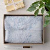 Papier Mousseline Marbre Bleu Haven (Cadeau)