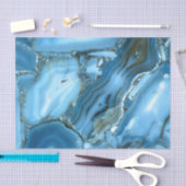 Papier Mousseline Marbre bleu profond (Artisanat)