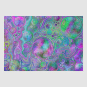 Papier Mousseline Marbre Bokeh violet, vert et bleu fluid Art Bokeh
