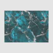 Papier Mousseline Marbre d'apparence métallique turquoise (Recto)