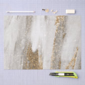 Papier Mousseline Marbre de luxe Gold Strokes blanc et gris (Artisanat)