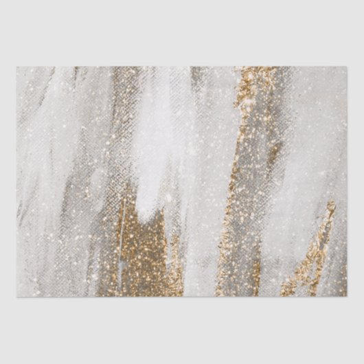 Papier Mousseline Marbre de luxe Gold Strokes blanc et gris (Recto)