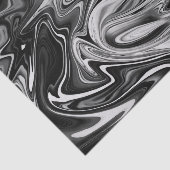 Papier Mousseline Marbre élégant 7 - Noir et blanc liquide (Détail)
