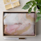Papier Mousseline Marbre élégant rose et or rose feuille (Cadeau)
