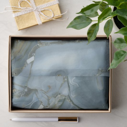 Papier Mousseline Marbre et cristaux (Cadeau)