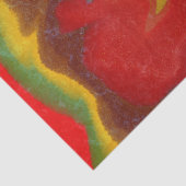 Papier Mousseline Marbre fluide Vague rouge vibrant perruques vertes (Détail)