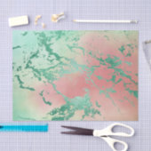 Papier Mousseline Marbre frais | Corail pastel ravissant et ombre ve (Artisanat)