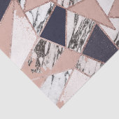 Papier Mousseline Marbre géométrique de pêche de bleu marine et or (Détail)