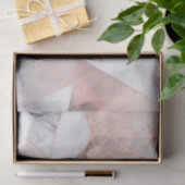 Papier Mousseline Marbre géométrique Rose or tendance (Cadeau)
