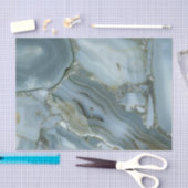 Papier Mousseline Marbre gris bleu avec Veine or (Artisanat)