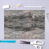 Papier Mousseline Marbre Gris Et Noir (Artisanat)