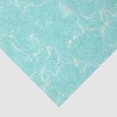 Papier Mousseline Marbre imprimé tourbillon, aqua / bleu oeuf de rob (Détail)