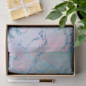 Papier Mousseline Marbre iridescent | Faux bleu rose holographique t (Cadeau)