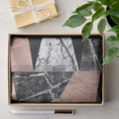 Papier Mousseline Marbre moderne élégant, or rose, et triangle noire (Cadeau)