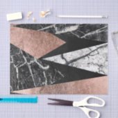 Papier Mousseline Marbre moderne élégant, or rose, et triangle noire (Artisanat)