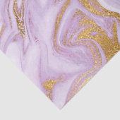 Papier Mousseline Marbre Moderne Violet Clair, Blanc et Or (Détail)