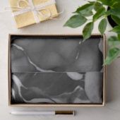Papier Mousseline Marbre noir et blanc tendance (Cadeau)