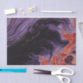 Papier Mousseline Marbre noir et rouge (Artisanat)