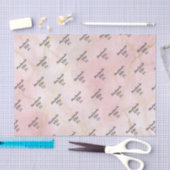 Papier Mousseline Marbre Or et Pêche Douce (Artisanat)