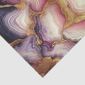 Papier Mousseline Marbre Or Rose Foncé Violet (Détail)