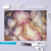 Papier Mousseline Marbre Or Rose Foncé Violet (Artisanat)