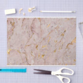 Papier Mousseline Marbre rose et or (Artisanat)