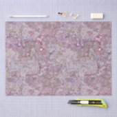 Papier Mousseline Marbre rose et pourpre (Artisanat)