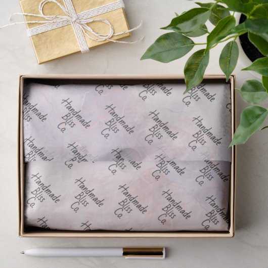 Papier Mousseline Marbre Rose et Violet Doux (Cadeau)