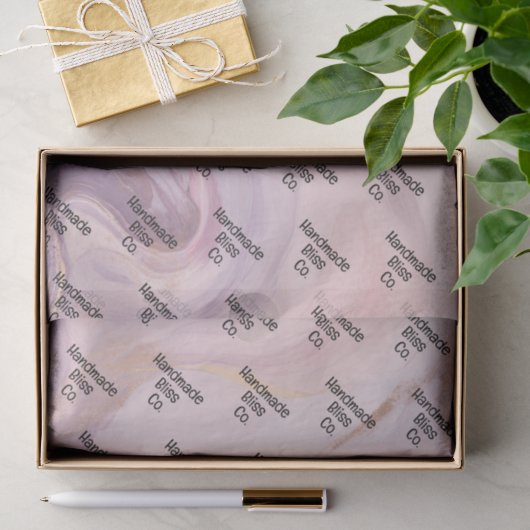Papier Mousseline Marbre rustique pêche doux (Cadeau)