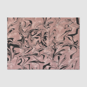 Papier Mousseline Marbre Tourbillonnant Métallisé Rose Gold Pink