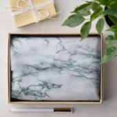 Papier Mousseline Marbre veiné turquoise foncé (Cadeau)