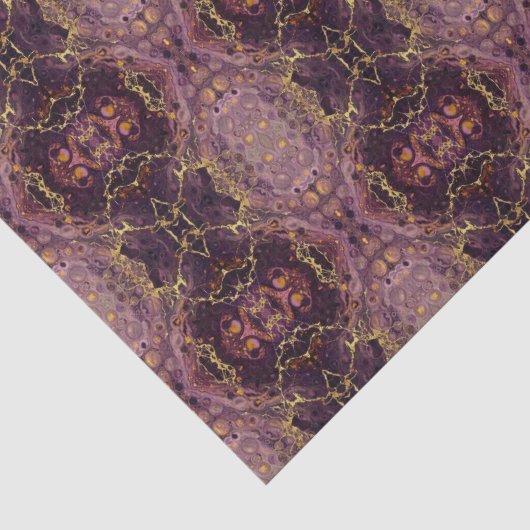 Papier Mousseline Marbre Violet Et Or  (Détail)