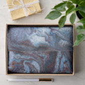 Papier Mousseline Marbrure Bleue (Cadeau)