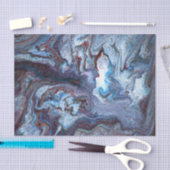Papier Mousseline Marbrure Bleue (Artisanat)
