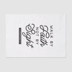 Papier Mousseline "Marcher par la foi" Bible Verse Typographie Desig