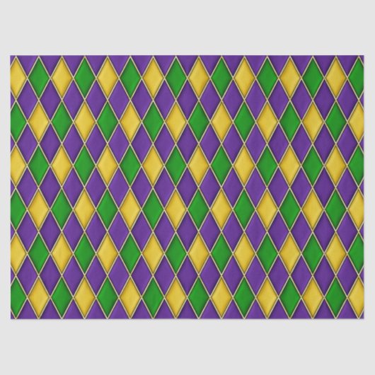 Papier Mousseline Mardi Gras Diamonds Arlequin Motif d'impression (Recto)