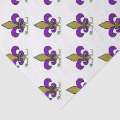 Papier Mousseline Mardi Gras Fleur De Lis Coloré (Détail)