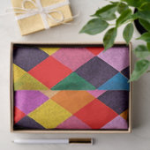 Papier Mousseline MARDI GRAS HARLEQUIN MOTIF coloré Rhombi (Cadeau)