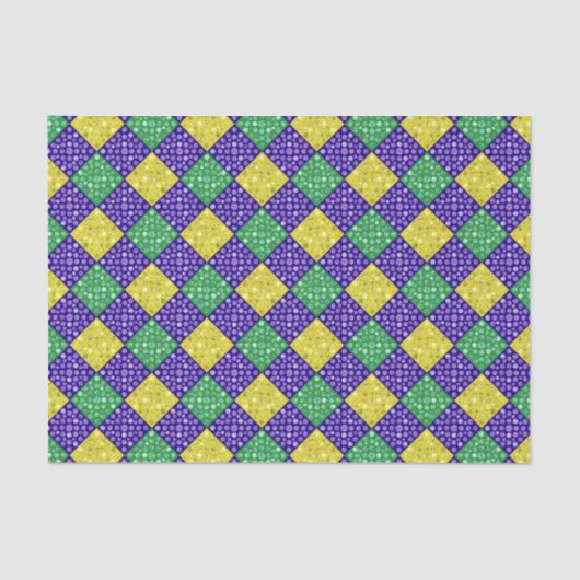 Papier Mousseline Mardi Gras Harlequin Motif du carnaval de Diamond (Recto)