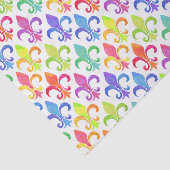 Papier Mousseline Mardi Gras Rainbow Fleur de lis Motif (Détail)