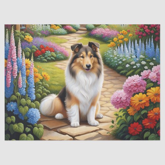 Papier Mousseline Mare Shetland Sheepdog Animal Découpage (Recto)