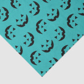 Papier Mousseline Mare turquoise Jack-o'-lantern citrouille face Hal (Détail)