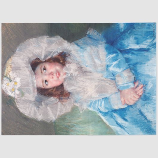 Papier Mousseline Margot en bleu, Mary Cassatt (Recto)