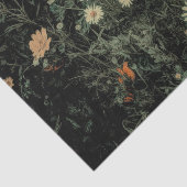 Papier Mousseline marguerite blanche bohème fleur sauvage noir flora (Détail)