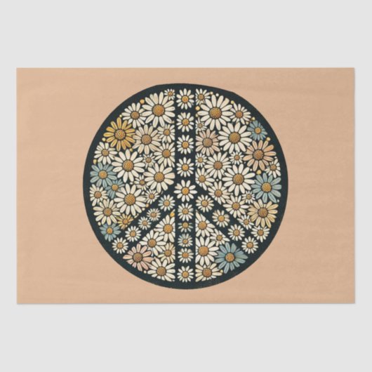 Papier Mousseline Marguerite des signes de paix (Recto)