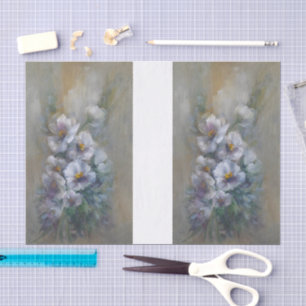 Papier Mousseline Marguerites blanches DBL