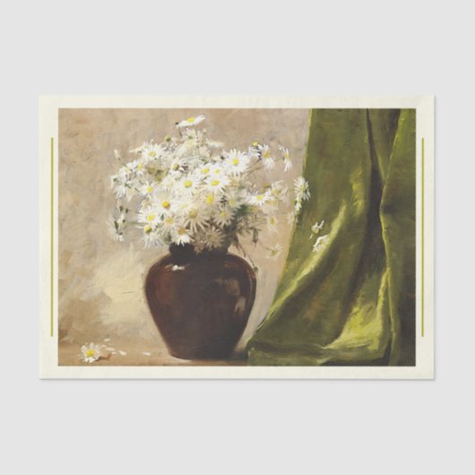Papier Mousseline Marguerites dans un vase, Paul Fisher Découpage (Recto)