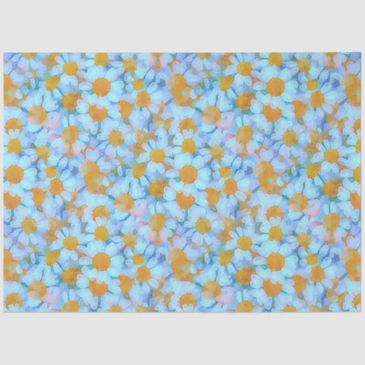 Papier Mousseline Marguerites et dentelles (Recto)