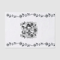 Mariage à squelette floral rose vigne noir blanc 