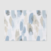 Papier Mousseline Mariage Abstrait Crème Blanc Bleu (Recto)